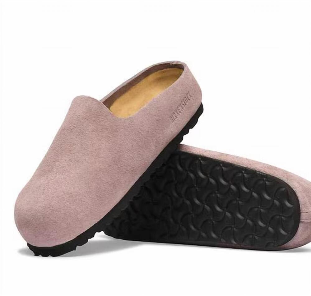 NEW BIRKENSTOCK women's amsterdam wrapped suede clog in faded purple